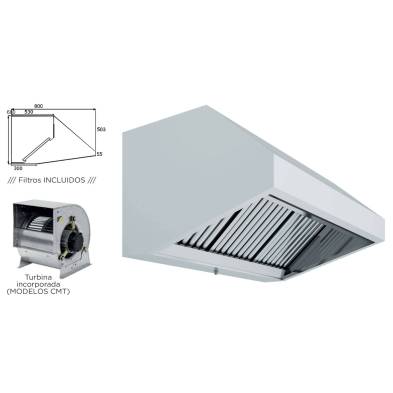 Clima Hosteleria- Campana Mural Snack Fondo 800 CON TURBINA de 1000x800x700h mm AVEIRO A10080CMT