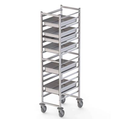 Carro Bandejero Acero Inoxidable Para 16 Bandejas GN1/1 460x640x1700h mm TT16NGN1100