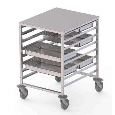 Carro Bandejero Acero Inoxidable Para 8 Bandejas GN2/1 660x750x900h mm TT08NGN2100