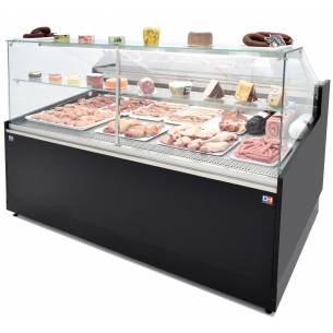 Clima Hosteleria- Vitrina Refrigerada Expositora de 2,5 metros Fondo 1100 Frío Ventilado - Exposición Inoxidable - Línea CORD...