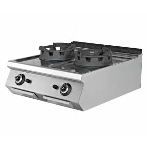 Cocina Wok a Gas Sobremesa 2 fuegos 2 x 18 kW 800x730x300h mm EMPPLS7WK020 Línea 700 Estambul