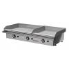 Plancha gas 60+40 cromo duro con 3 válvulas