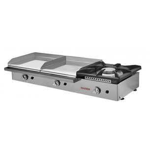 Hostelbar- Plancha a Gas Profesional 40+40 cromo duro con fogón PKR40X2+40F