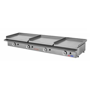Hostelbar- Plancha porfesional a Gas ECOGAS triple placa 60+60+40 acero laminado EG664
