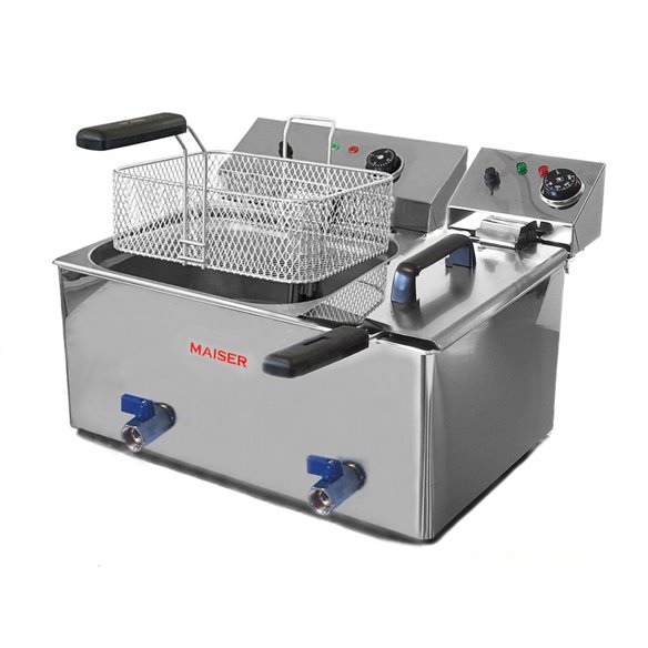 Maiser- Freidora Eléctrica Profesional de 10+4 litros con grifo eco F12/10+6/4GECO