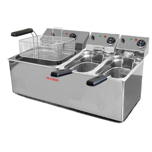 Maiser- Freidora Eléctrica Profesional triple de 10+4+4 litros F12/10+6/4X2