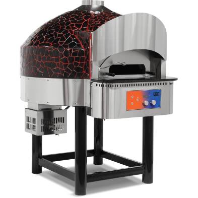 Horno de Pizza a Gas con Base de Piedra rotativa 6 pizzas de Diámetro 300 mm EMPSPO04 Línea Estambul