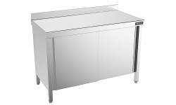 Mesas de trabalho em aço inoxidável com portas e gavetas